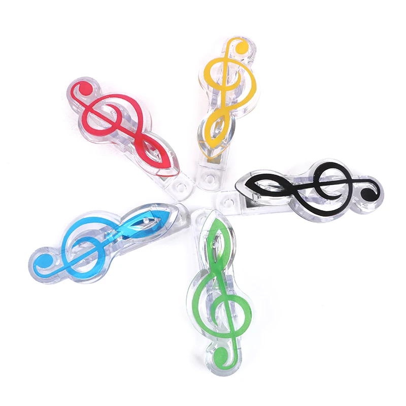 5Pcs Book Paper Sheet Clips Mini Music Folder Clips Decor Musical Notation Clips