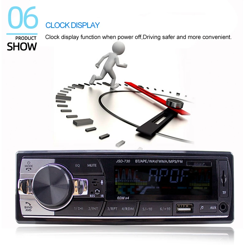 Car Radio MP3 1 Din Player FM Radio Function Bluetooth Hand-free ISO Interface AUX SD Card Electronic Control Function Stereo