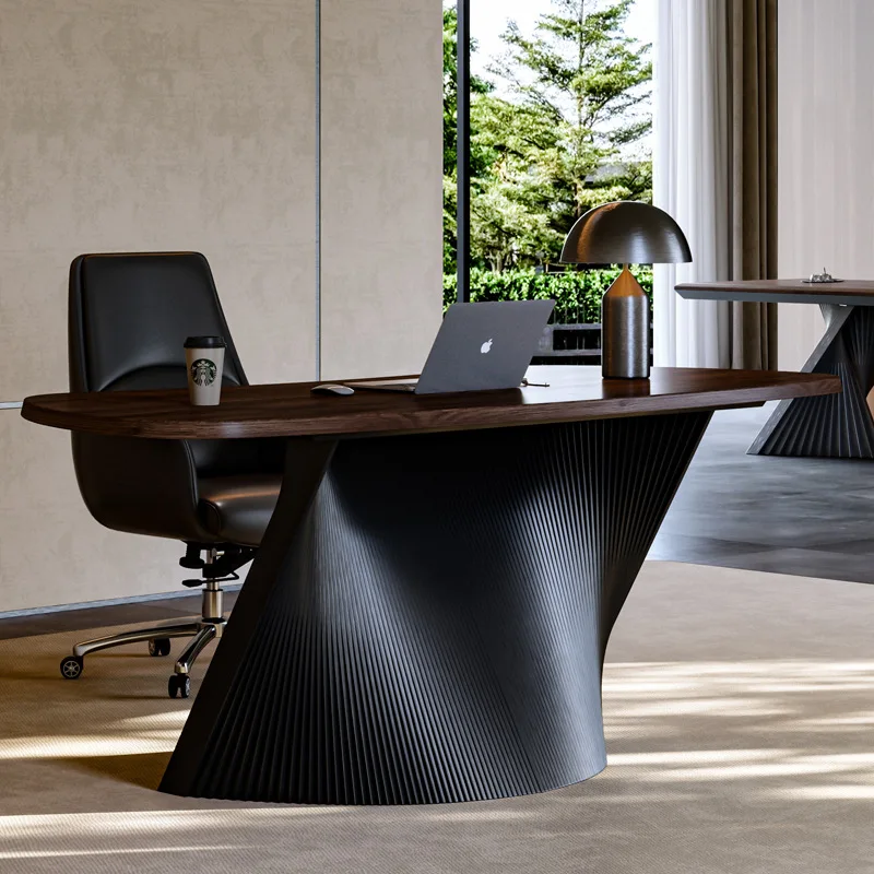 Walnut Wood Desk And Chair Set Luxury Modern Study Room Writing Desk High-end Solid Wood Office Desk For Office