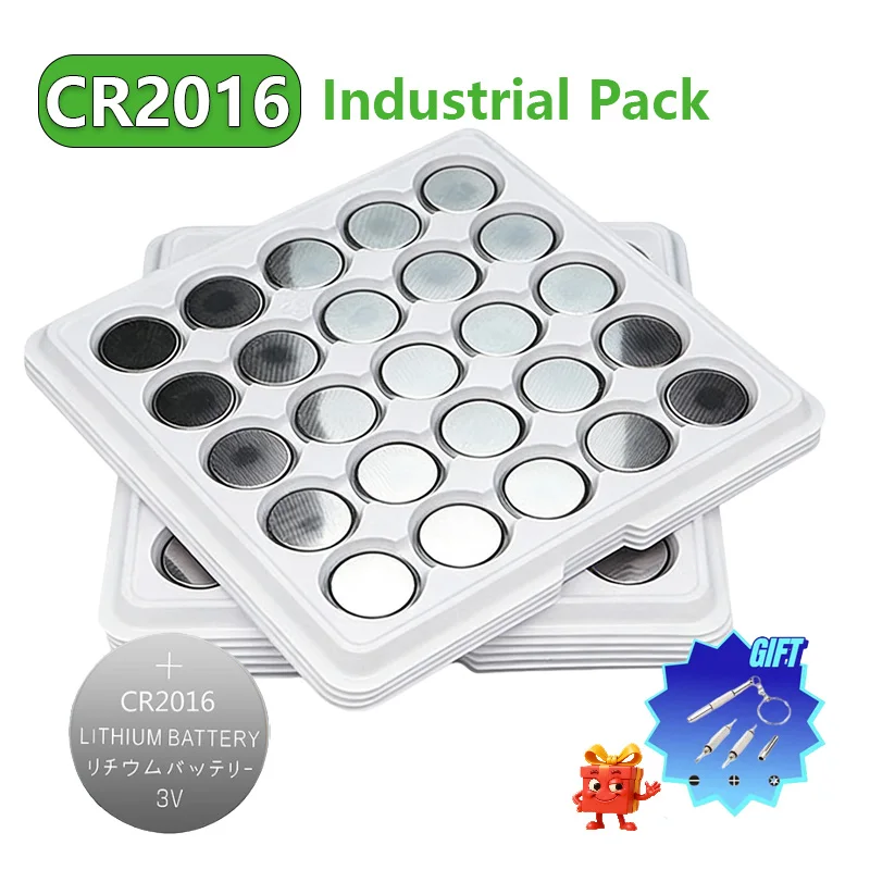 3V CR2016 Button Batteries LM2016 BR2016 DL2016 Cell Coin Lithium Battery for Watch Electronic Calculator Pilas 25PCS Per Tray