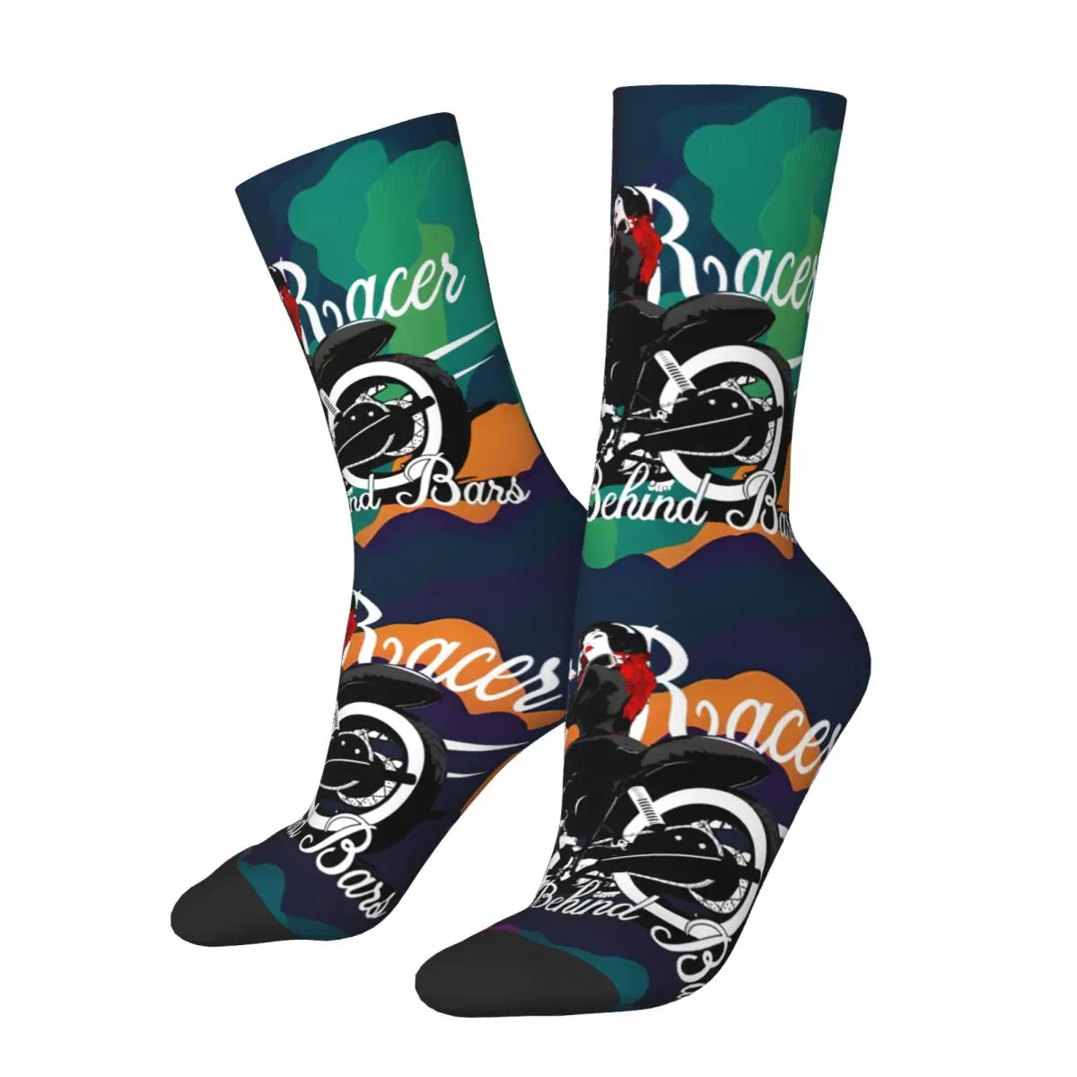 Cool Men's Socks Vintage Harajuku Cafe Racer Street Style Novelty Casual Crew Sock