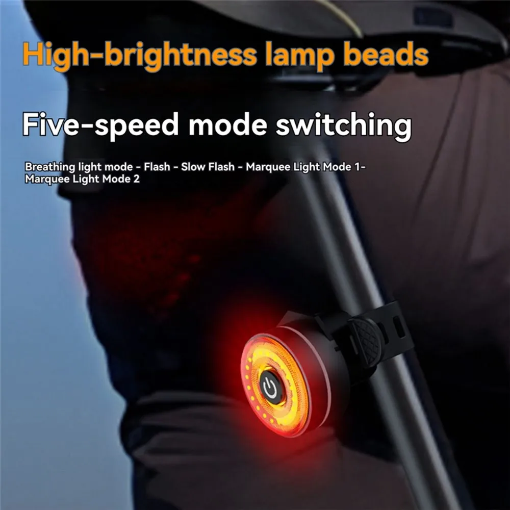 Cycling Tail Light Auto Sensor Rear Bikes Light Cycling Equipment Riding Supplies Waterproof Brake Warning Road Bike Accessories