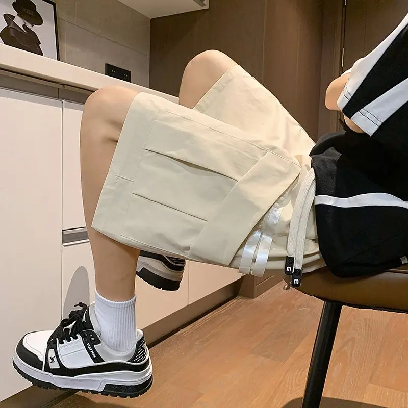 

Sports Shorts Men's Summer Design Sense Structure Large Pocket Work Pants High Street Fashion Brand Handsome Mid-sized Pants