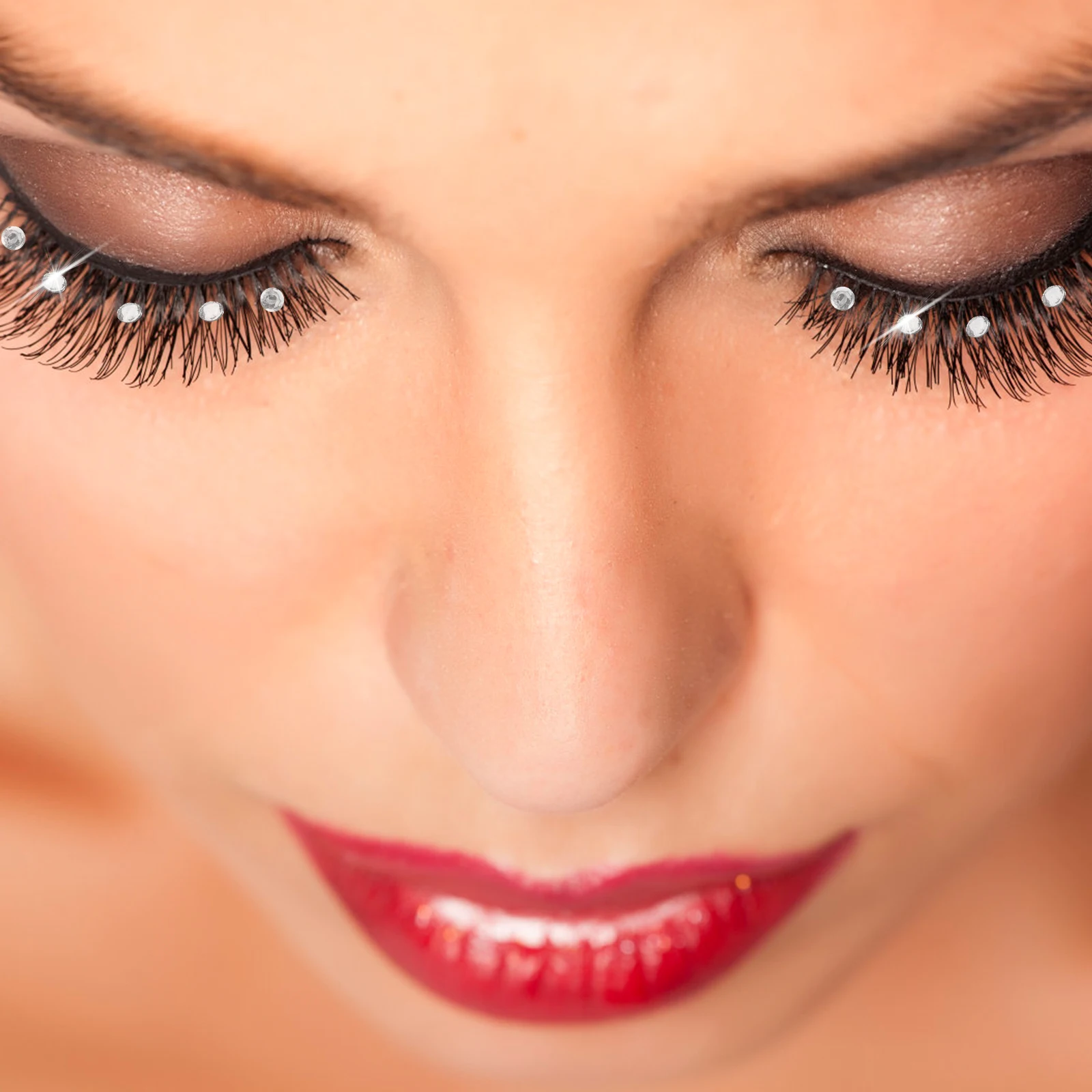 

10 Pairs Fake Eyelashes Women Party Makeup False Lashes Rhinestone Extension Flutter Halloween Stage