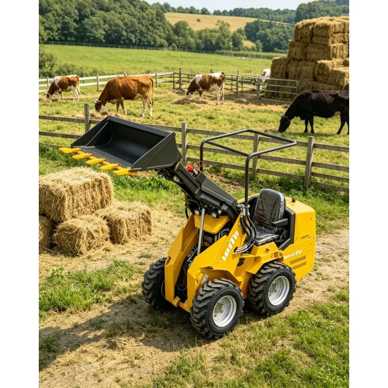 Wheeled Mini Skid Steer Loader Skid Steer Loader Compact Skid Steer Loader 1.5 Ton Trencher for Farm Garden Multifunctional