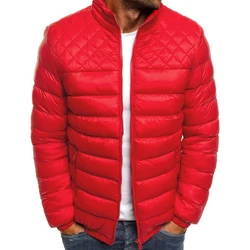 Mens Winter Warm Stand Collar Puffer Jacket Quilted Padded Coat Casual Outwear Men's Lined Quilted Jacket Stand Collar Cloth