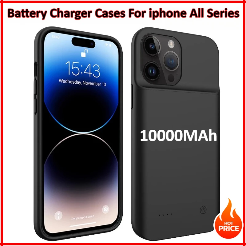 

10000MAh Battery Charger Case For iphone 14 Plus 15 Pro 12 Pro Max 11 Pro X XS XR XS Max 6 6S 7 8 Plus Battery Case Power