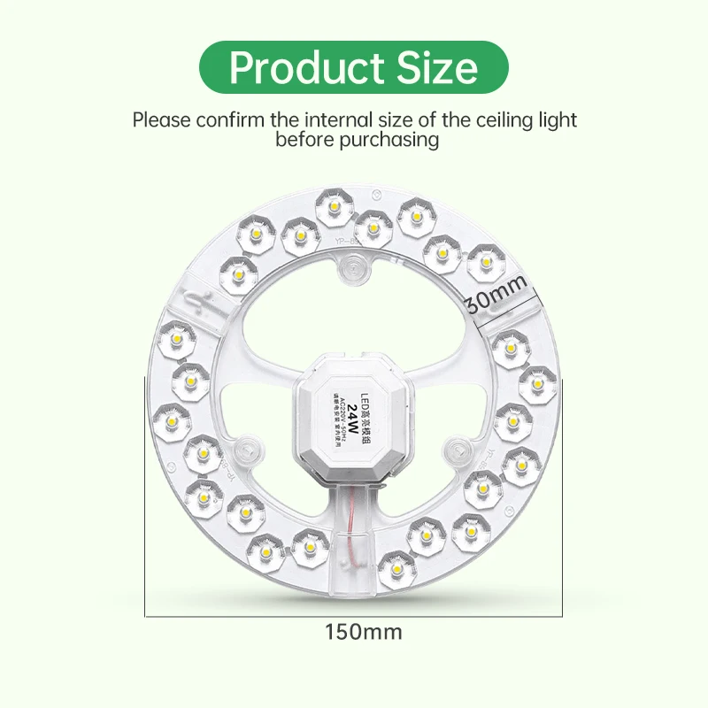 Led ضوء السقف استبدال وحدة 220 فولت Led لوحة 24 واط دائرة مستديرة مصباح ليد لوحة لوحة تركيبية لمصباح السقف وأضواء المروحة #2