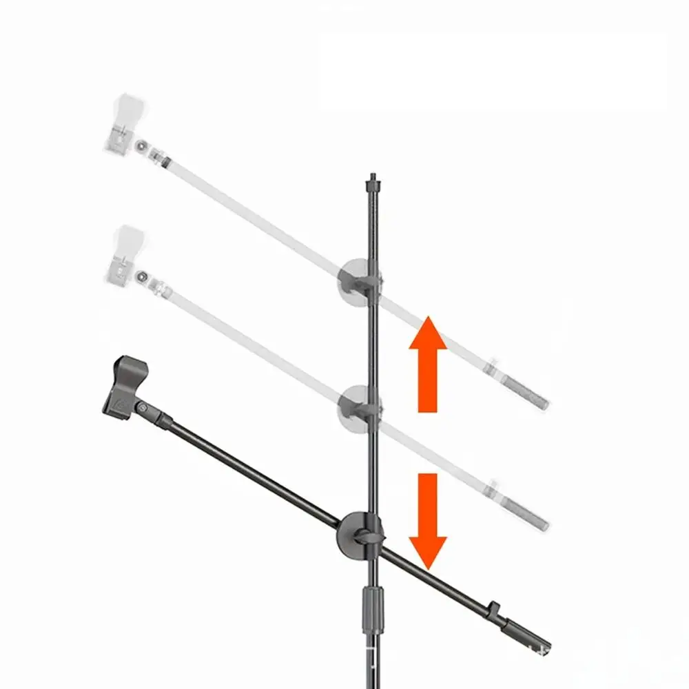 1Pcs Durable 55cm Rotating Microphone Stand Designed 3/8 Thread Crossbar Arms Mic Clip Adjustable Cross Bar Extension Bracket