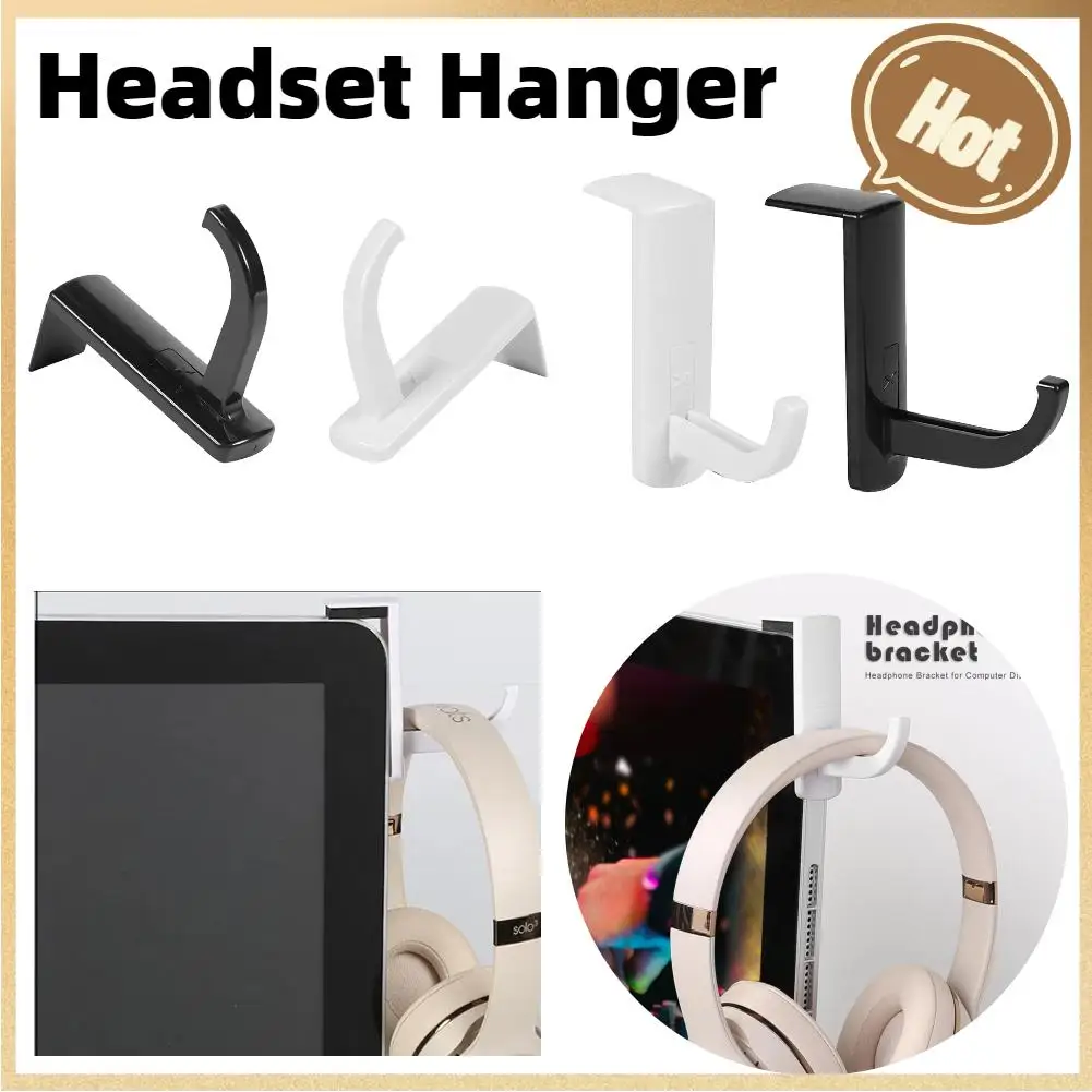 Headphone Headset Hanger Plastic PC Monitor Earphone Display Rack Hook Portable Headphone Holder Hanger for Home Office Gamer