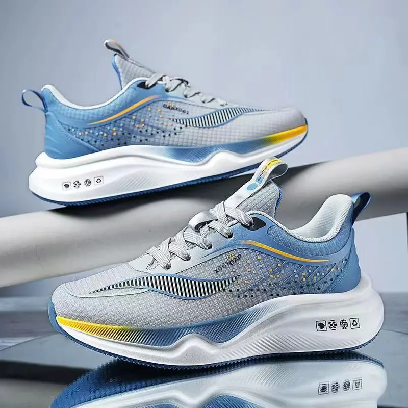 2025 موضة جديدة للرجال وسادة هوائية قابلة للتنفس أحذية رياضية بيضاء المدربين الرجال أحذية رياضية عدم الانزلاق أحذية رياضية