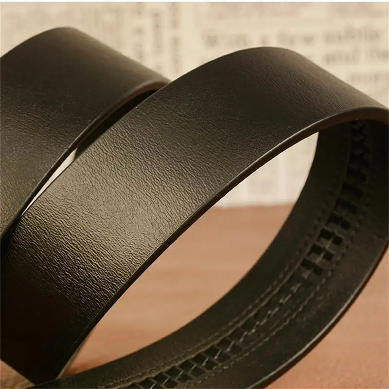 BOKADIAO Men Genuine Leather Belt Luxury Gold Navy Metal Automatic Buckle Cowhide Belts for Men Jeans Waistband Male Strap Black