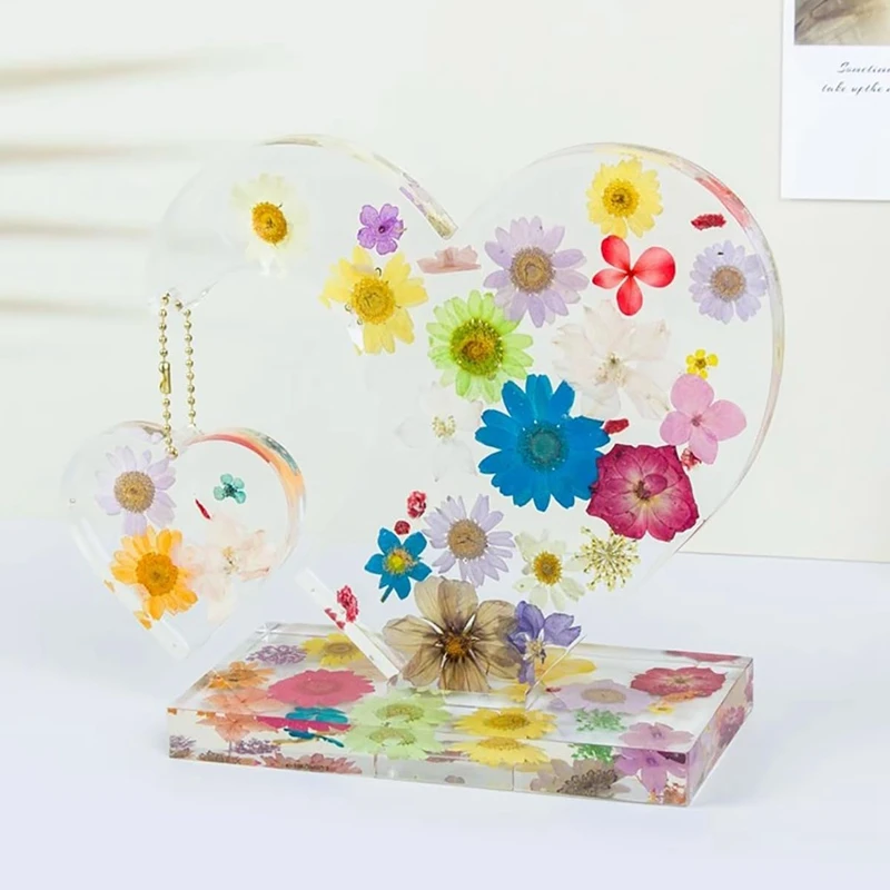 2 Set 3D Photo Frame Resin Mold,Heart Shape Silicone Mold for Resin,DIY Personalised Picture Frame Epoxy Resin Moulds-A27R