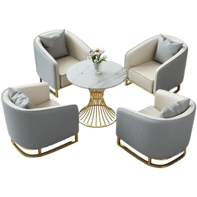 The hotel lobby negotiates the combination of tables and chairs, the sales office sofa business meeting guest reception