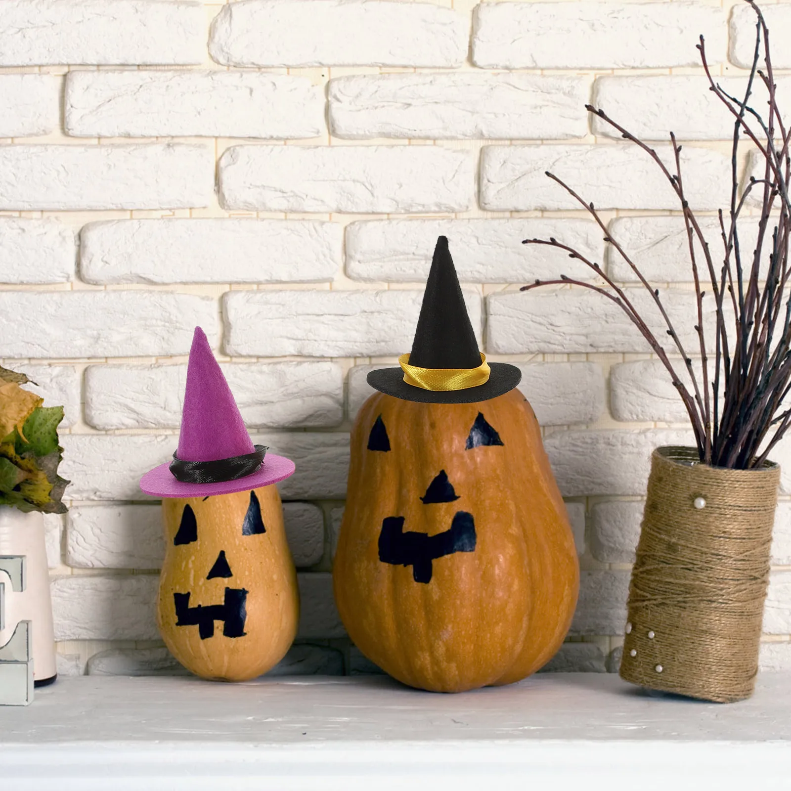 

20Pcs Miniature Witch Hats Halloween Bottle Hats Small Halloween Decorations