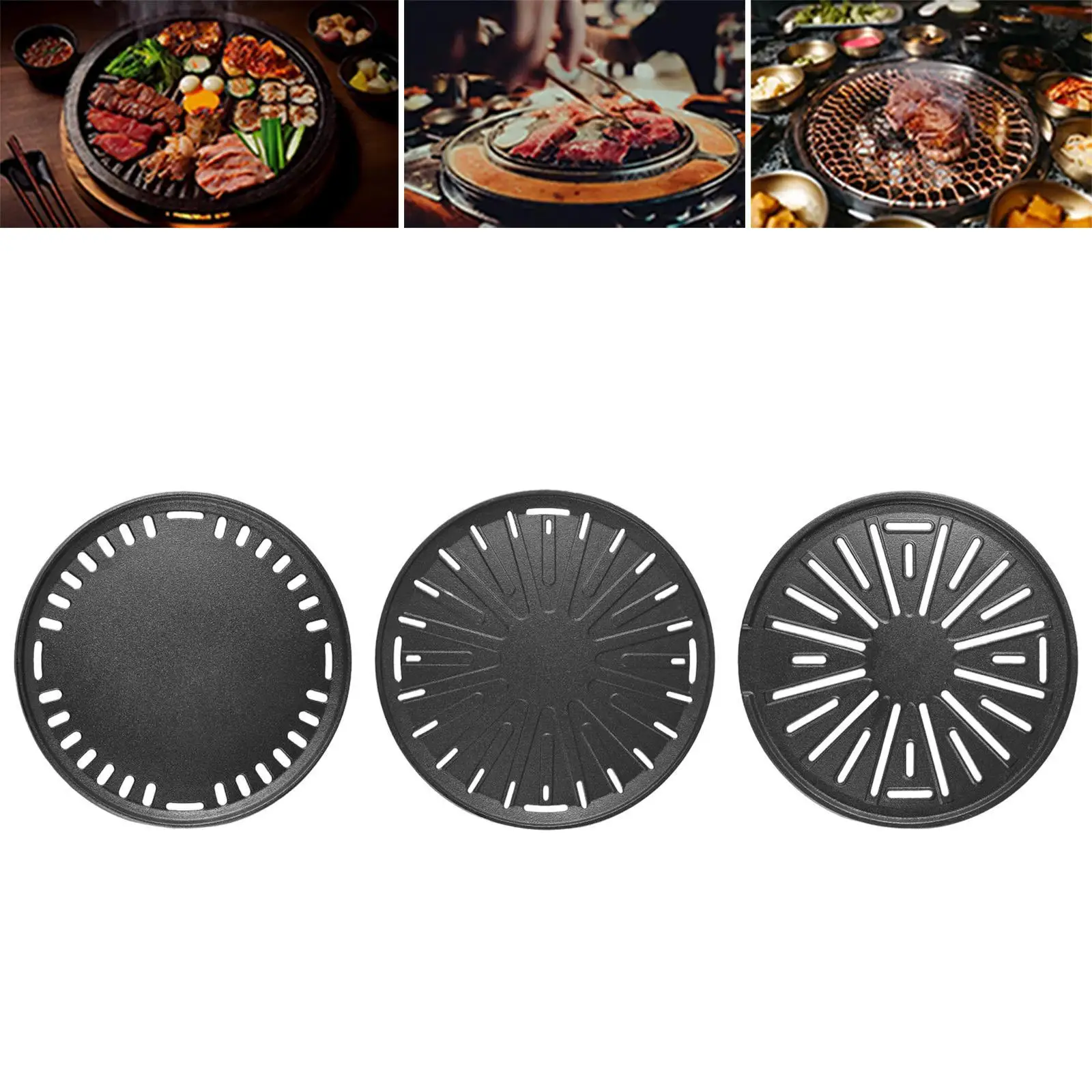 

BBQ Non-sticky Grill Pan Coating Grill Plate Great Heat Conduction Frying Pan Roasting Plate for Indoor Outdoor