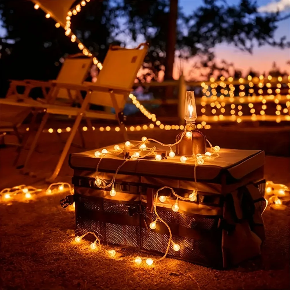 10/20/40/80LED Bauble LED String Lights Battery Powered Garland Fairy Lights for EID Mubarak Bedroom Wedding Valentine's Day
