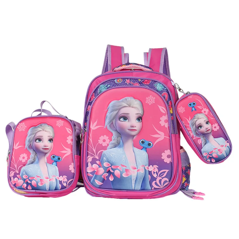 Disney Frozen 3pcs Set Detachable Six/Two Wheels Pull Rod Bag Cartoon Elsa Shoulder Bag Girl Boy Handbag Baby Children Backpack