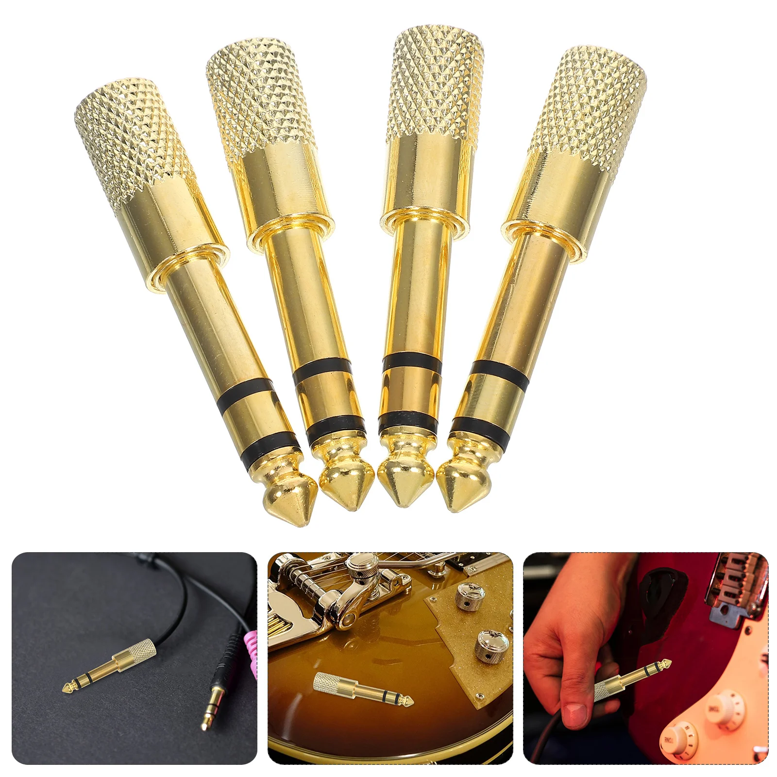 

4Pcs Audio Adapter Female Stereo Headphone Adapter for Digital Piano Guitar Mic Amp Stable Signal Transmission