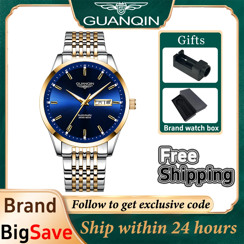 

GUANQIN Men's Watches Miyota 8205 Mechanical Automatic Movement High-end Luxury Man Watch Sport Fashion Bussiness Luminous Watch