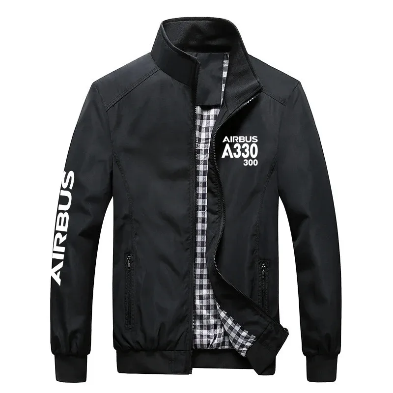 

Flight Airbus A330-300 Spring Autumn Aviation Pilots Plaid Lightweight Windbreakers Men Jackets Coats