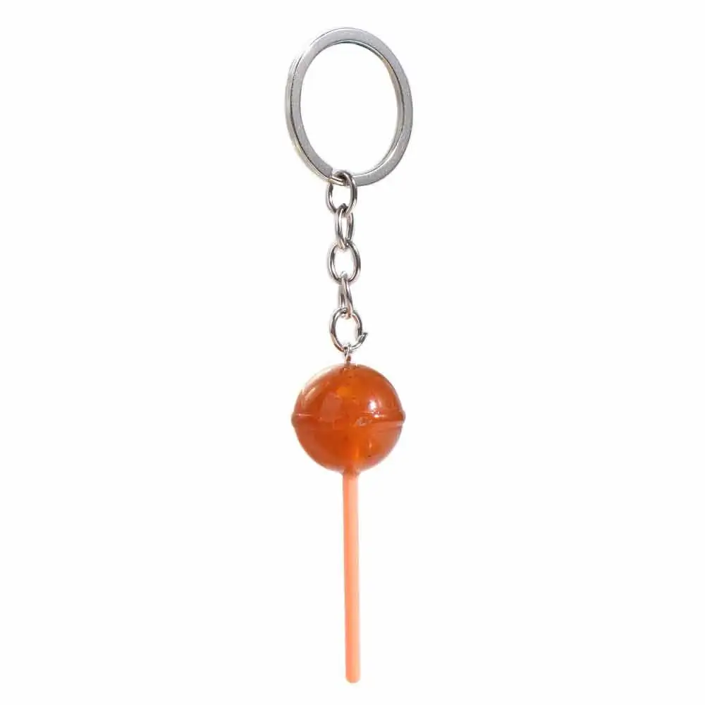 Lovely 3D Food Lollipop Keychain Transparent Bag Ornaments Simulation Lollipop Jelly-colored Resin Candy Key Rings Men Women