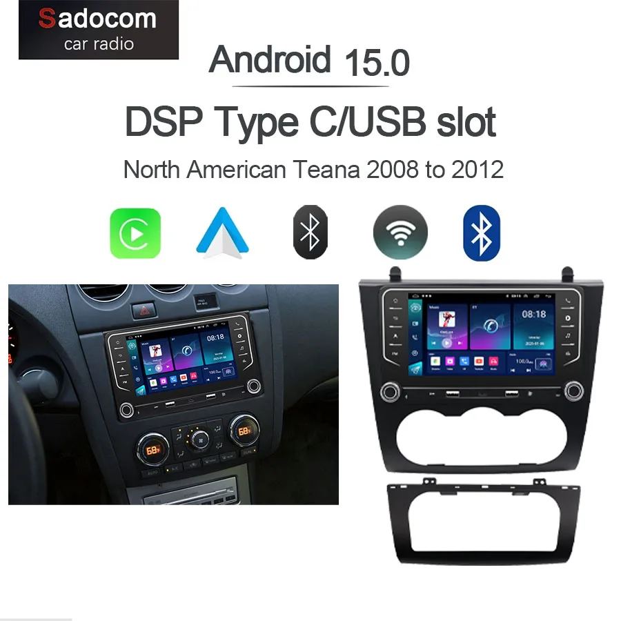 

7“Android Car Radio For North American Teana 2008 to 2012 CarPlay Auto GPS Nav Bluetooth Steering Control
