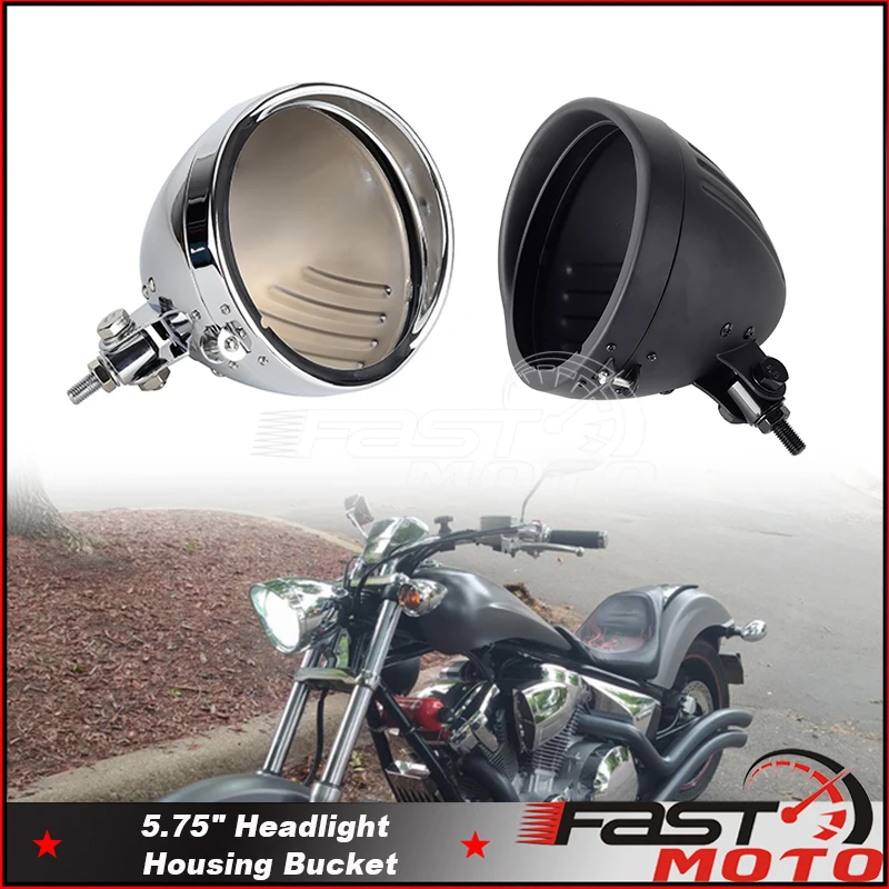 

Front Headlight with Bezel Trim Cover Housing For Softail Bobber Chopper Custom Retro Motorcycle Headlights Light Shell Bucket