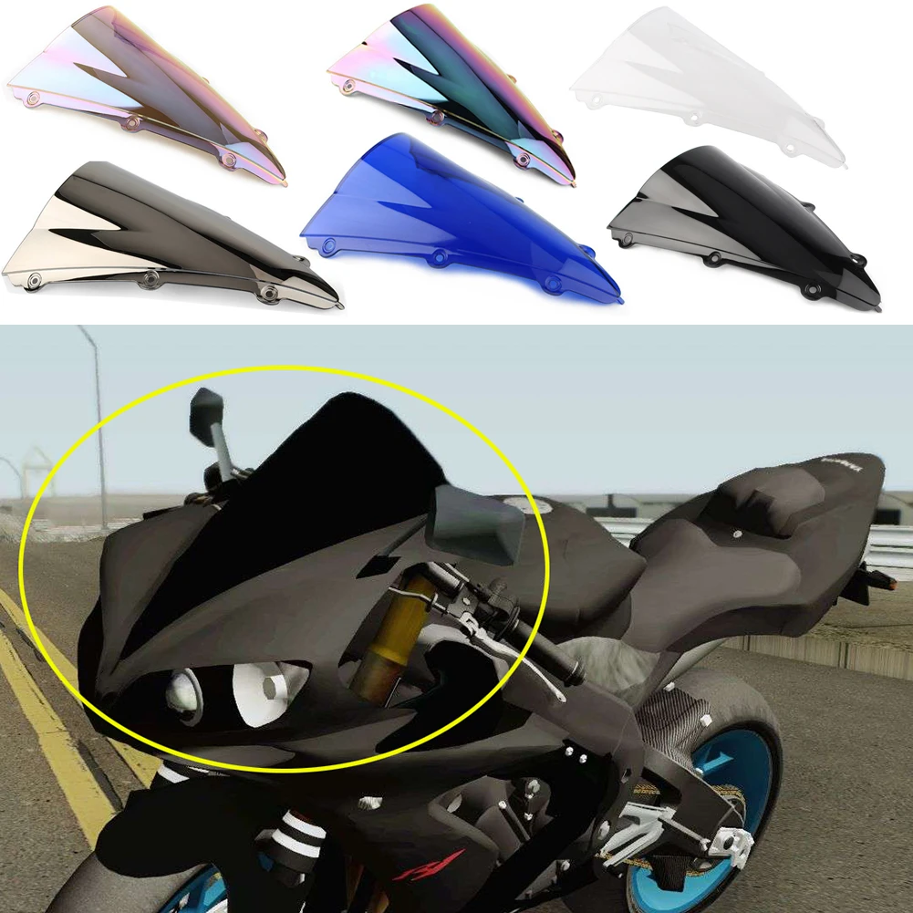 

Передний прозрачный/темный/иридиевый ветровой дефлектор, лобовое стекло, двойной пузырь для Yamaha YZF 1000 R1 YZF R1 2004-2006