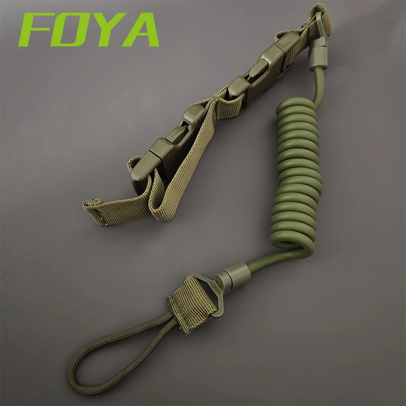 Tactical Lanyard Multi-purpose Spring Lanyard Pistol Secure Lanyard Rifle Sling Strap Shooting Hunting Gun Accessories