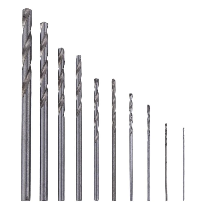 A2UD 10Pcs HSS White Steel Twist Drill Bit Set 0.5-3mm For Electric Grinding Drilling
