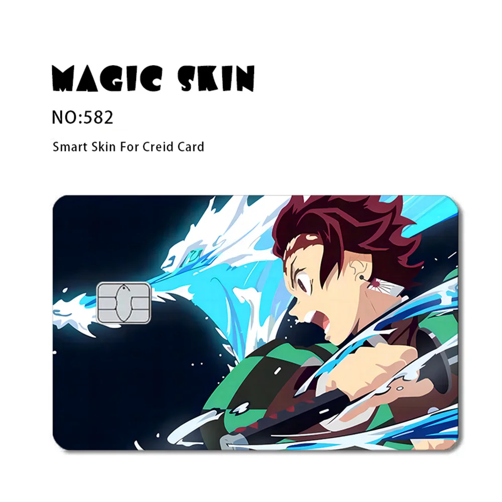 Anime Demon Salyer Matte 3M PVC Sticker Film Tape Skin for Credit Card Debit Card Tanjirou Waterproof Stickers Big Small Chip