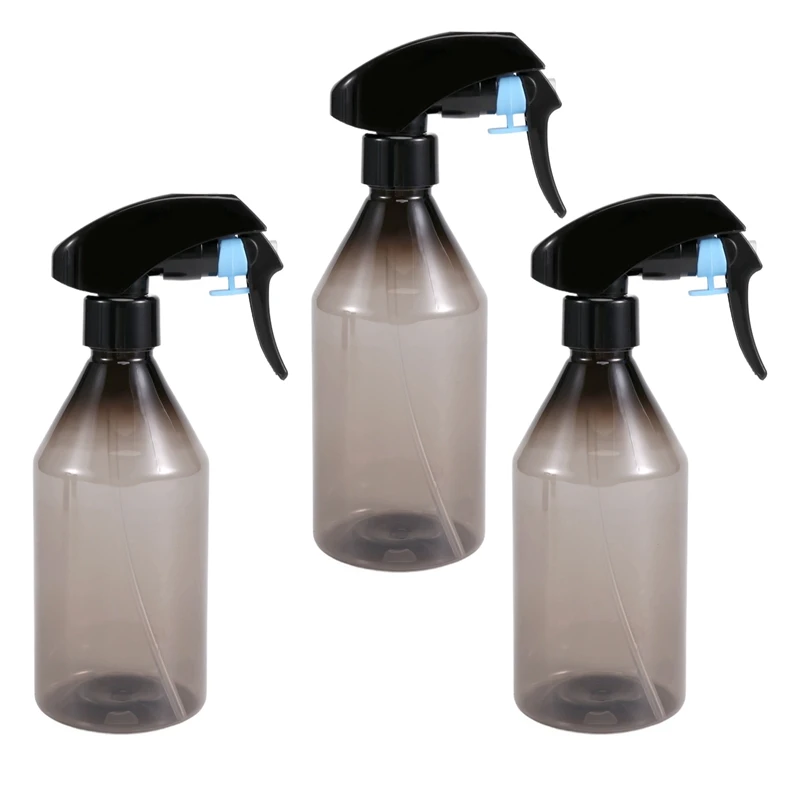 Plastic Spray Bottles For Cleaning Solutions,10OZ Reusable Empty Container With Durable Black Trigger Sprayer, 3Pack