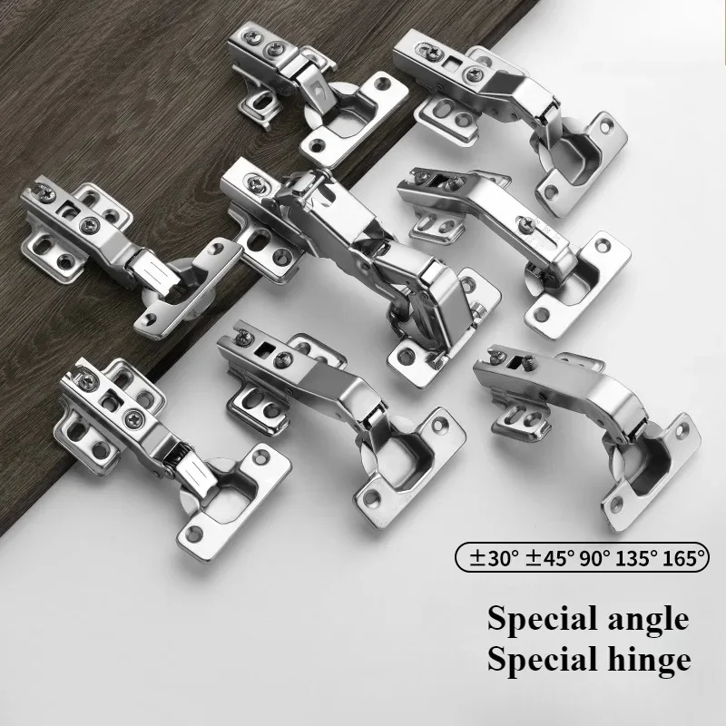 Special angle special-shaped hinge 30° 45° 90° 135° 165° Two-hole short-arm large-angle buffer hinge