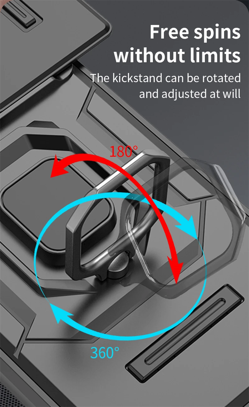 For Xiaomi Redmi 13C Funda Slide Lens Protect Armor Phone Case For Poco C65 PocoC65 C 65 Magnetic Ring Stand Cover Redmi13C 13 C image 5