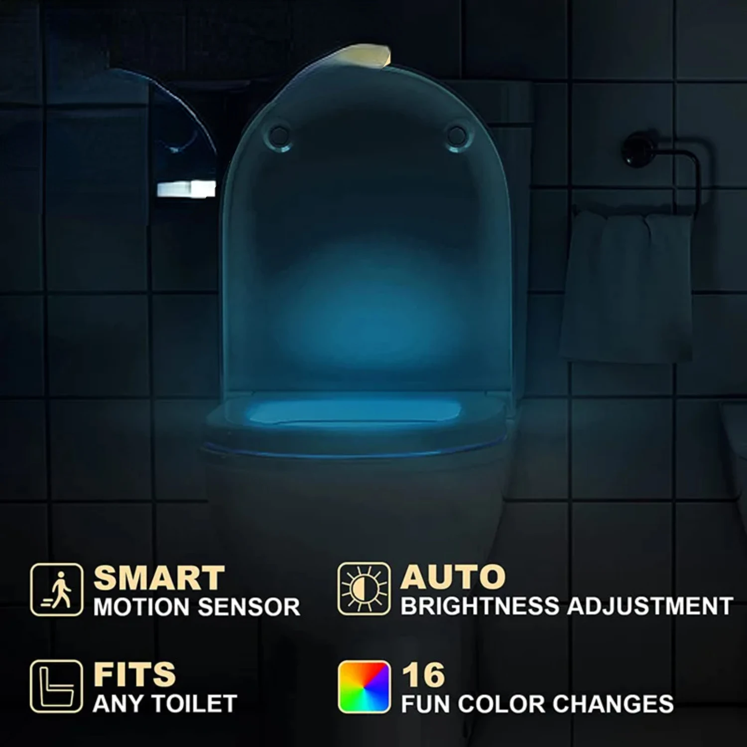 Neue 16 Farben Toilette Nachtlicht Bewegungs sensor Lichter Waschraum Hintergrund beleuchtung LED Lampe Toiletten schüssel Beleuchtung Badezimmer Dekoration