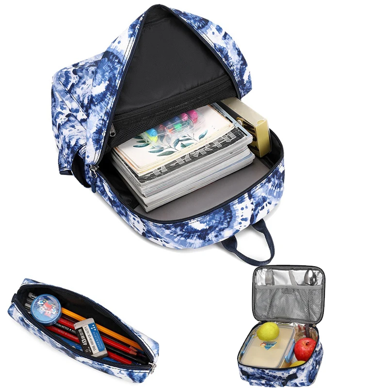 3PCS/set School Backpack Girls Fashion Students Backpack Teenagers Schoolbag With Lunch Box Pencil Case