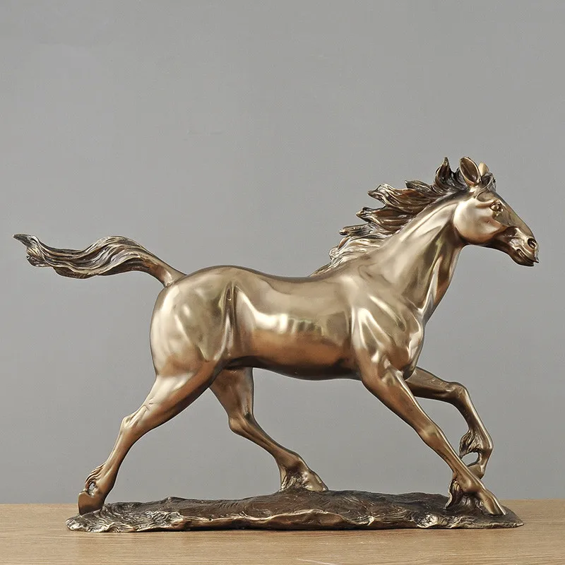 ABSTRACT ANIMAL FIGURINE COLD CAST COPPER FINE HORSE STATUE BRONZE HORSE DECOR ART SCULPTURE RESIN CRAFTS HOME DECORATIONS R1373