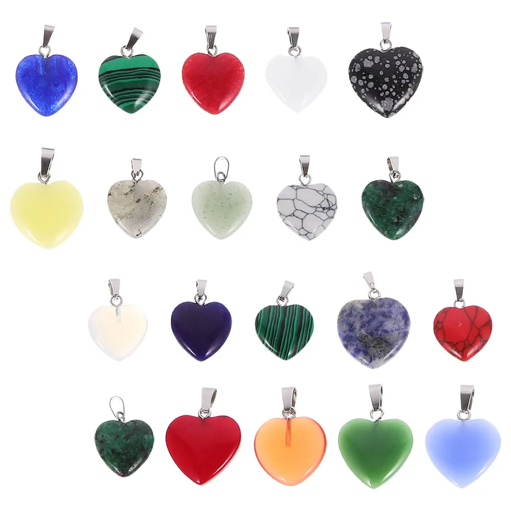 

20pcs Crystal Pendant Heart Shaped Hanging Charms for DIY Jewelry Making Bracelet Necklace Keychain Decoration
