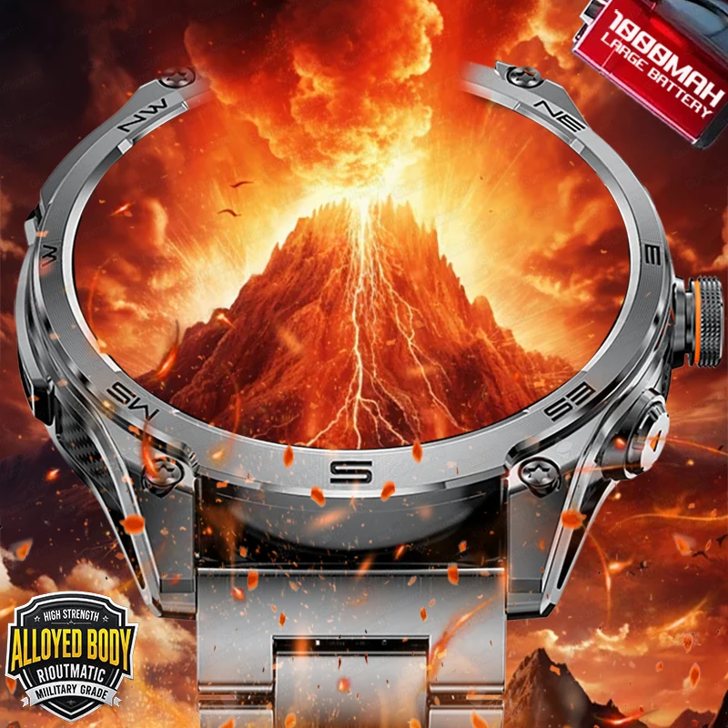 1.75''AMOLED Scherm Smart Horloge Mannen 10ATM Waterdicht Kompas GPS Smartwatch Bluetooth Oproep 1000mAh Grote Batterij Sport armband