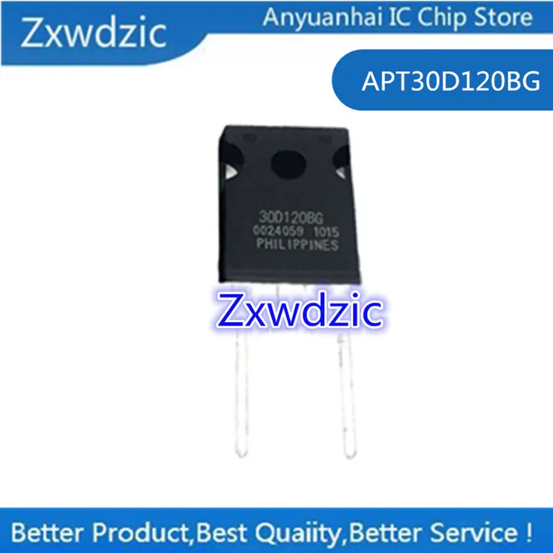 10pcs 100% New Imported Original  APT30D120BG APT30D120 TO-247  ULTRAFAST SOFT RECOVERY RECTIFIER DIODE  30A1200V