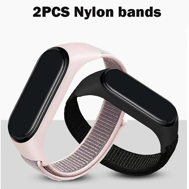 2 stücke Nylon Schleife für Xiaomi Mi band 7 Straps Ersatz Weiche Einstellbare Handgelenk Armband Pulsera Für Miband 7 6 5 4 3 Armband