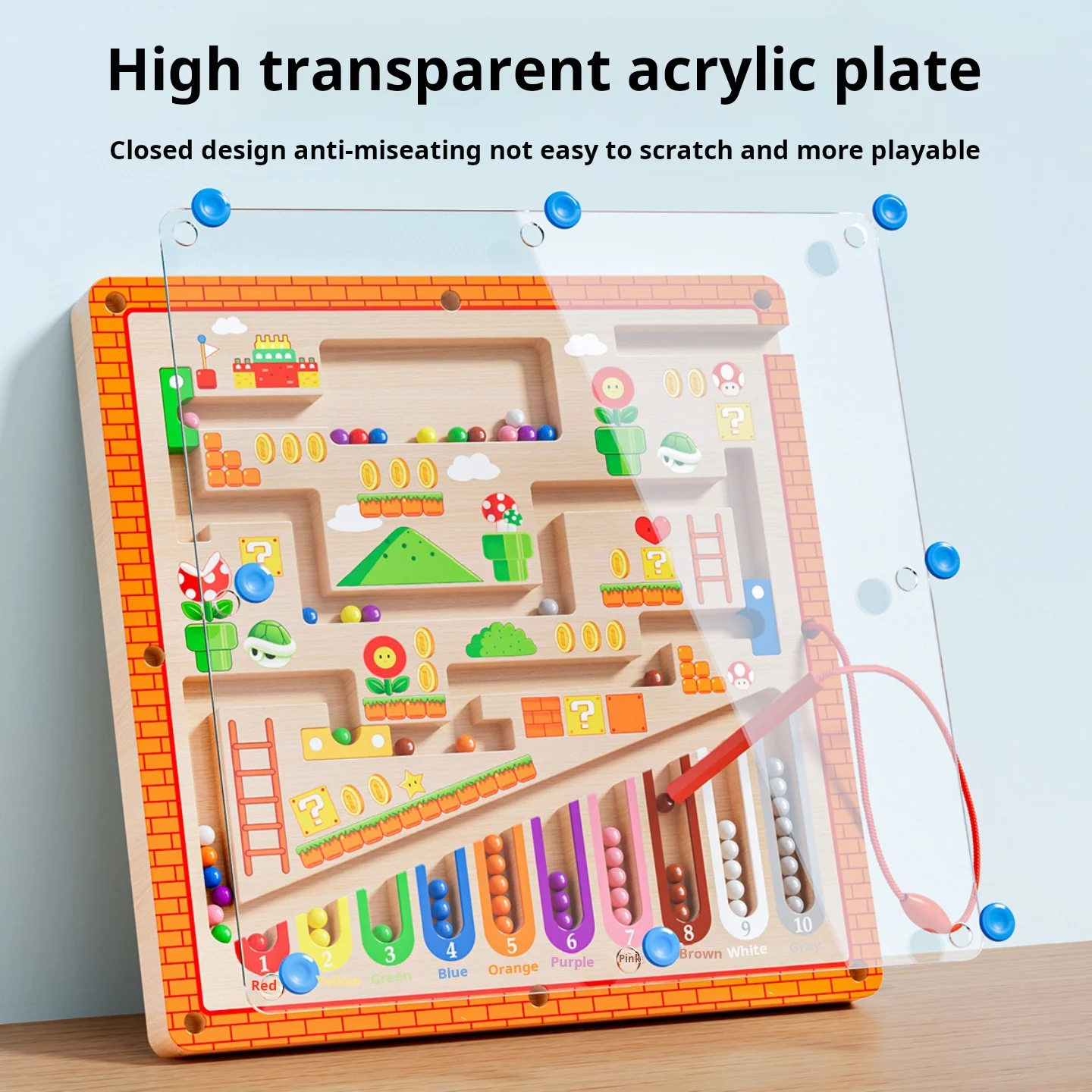 Magnetic Rolling Maze For Kids Hand Eye Coordination  Thinking Puzzle Toys For Kindergarten Learning and Development