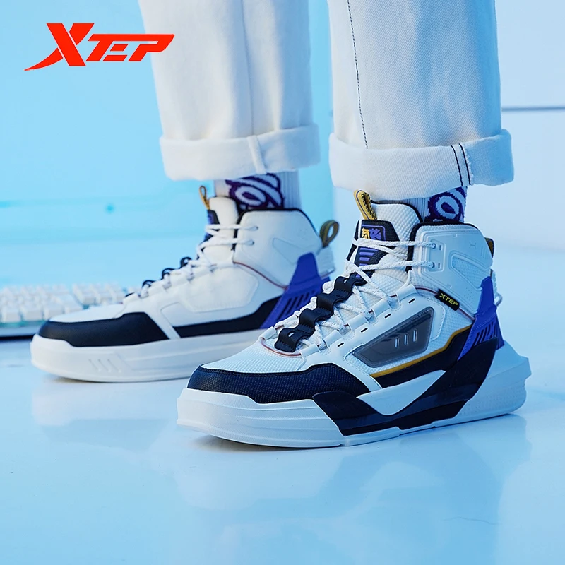 Xtep Raid Male Sneakers Fashion high Top Men\'s Skateboarding Shoes Outdoors Casual Walking Sports Shoes 878319310024