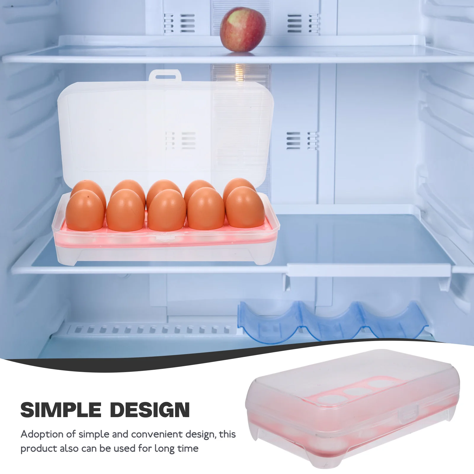 

Organizer Fridge Egg Storage Box Holder for Bracket Container Pink Plastic Refrigerator