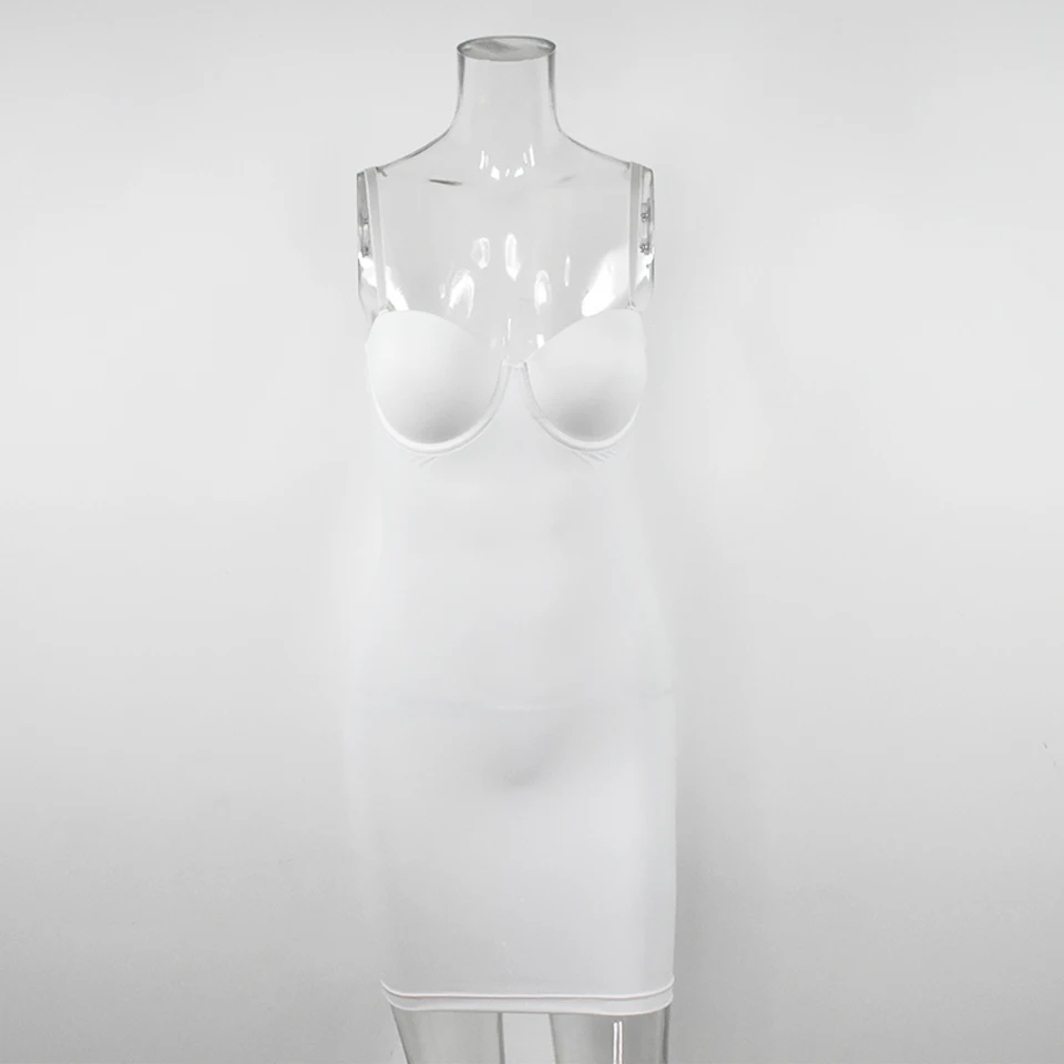 Kurze Bodycon Kleid Backless Dünne Riemen Feste Casual Sexy Ärmellose Sommer Hohe Taille Club Dünne Mini Kleider Damen Grundlegende – Detail 24