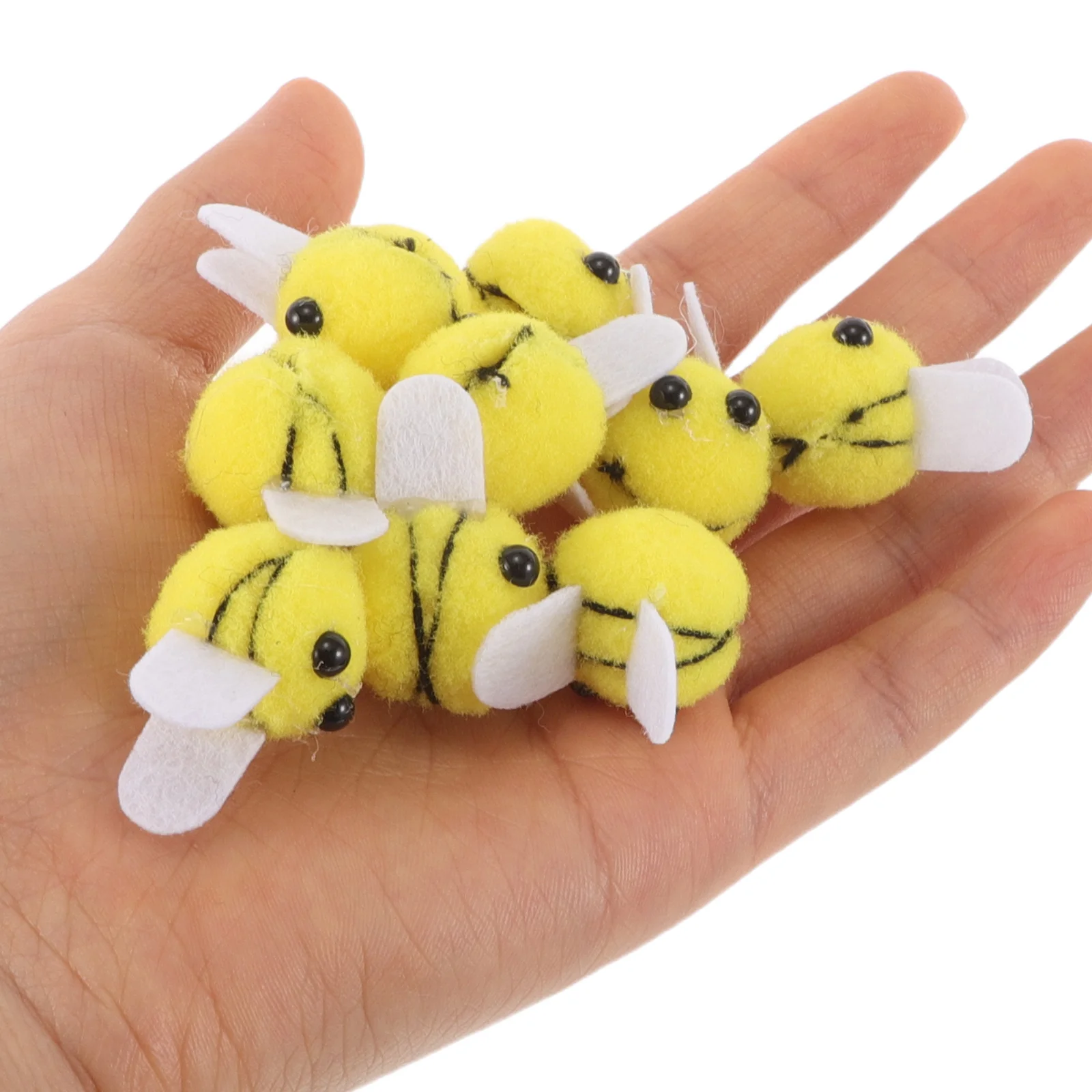 

40 Pcs Hairy Ball Accessories Felt Bee Clothing Accessory Fake Hat Animals Embellishment Craft Cartoon Party Decoration