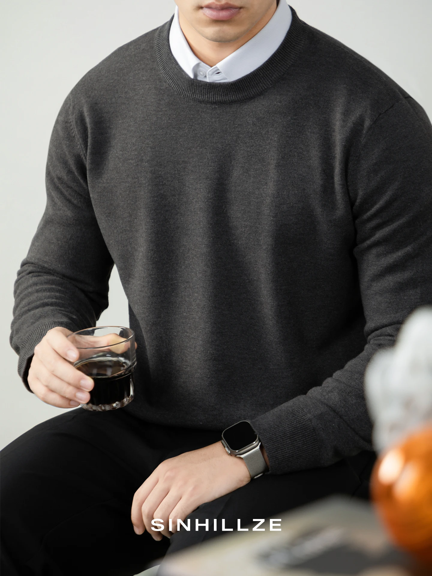 

Waable Men's Knitted Sweater Long Sve Autumn Winter Casual Wear Anti-Ball Bum Self-Heating Warm Inner Bla Yarn Top