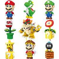 NEW Super Mario Bros Lega Mario Luigi Figure Building Blocks Cartoon Anime Yoshi Assembled Bricks Bowser Toy For Children Gifts