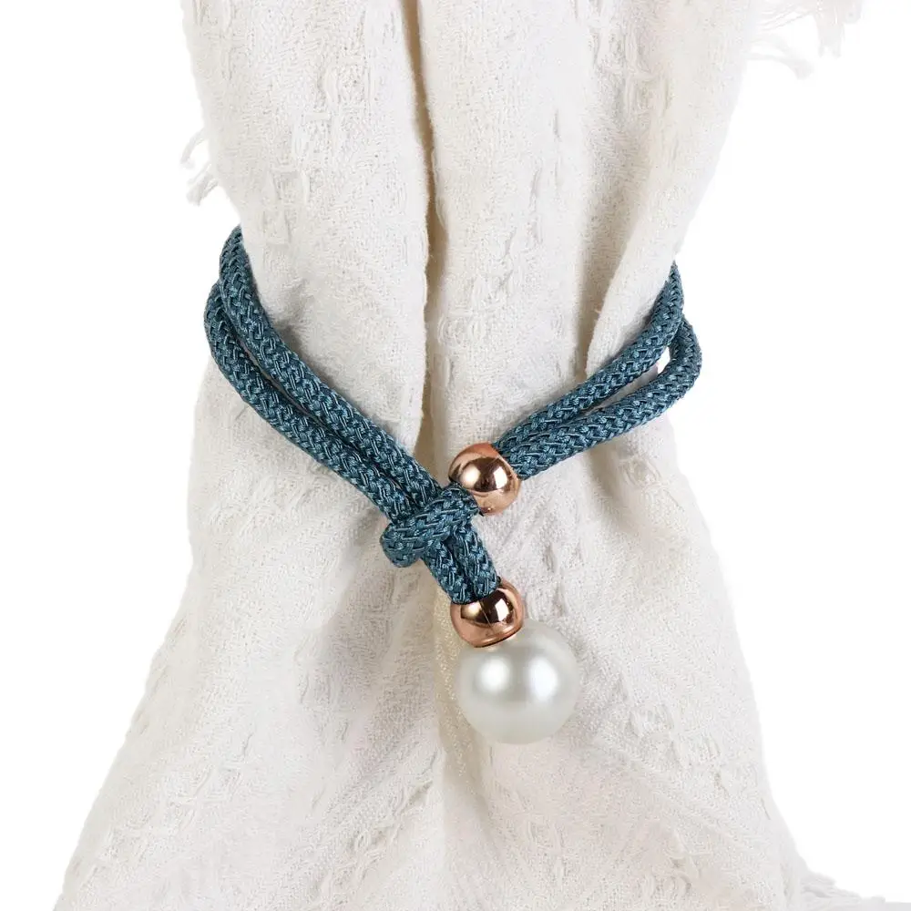 Polyester Pearl Curtain Tieback High Quality Beautifully Pearl Curtain Buckle Buckle Tie Rope Adjustable Curtains Tie Rope Home